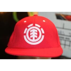 Element Skateboards Red Fitted Hat Tree Logo Size 7 1/4–7 5/8 Skate Cap